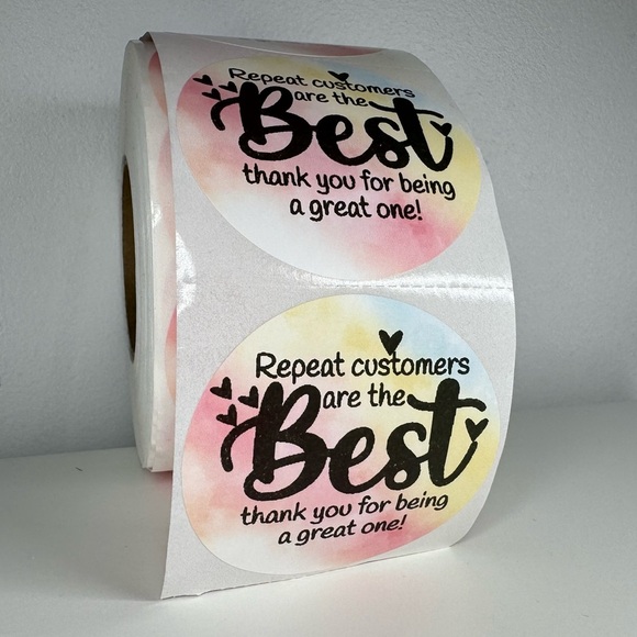 Repeat Customers Arethe Best!" stickers 100pcs| shipping supplies new - Picture 3 of 13